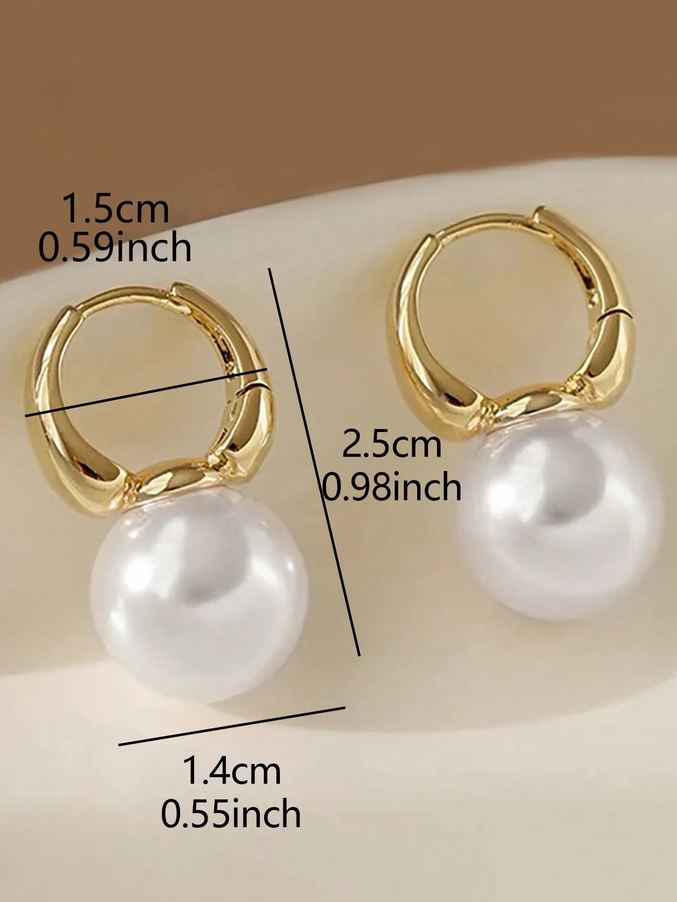 Elegant Faux Pearl Rhinestone Hoop Earrings For Women Copper Alloy