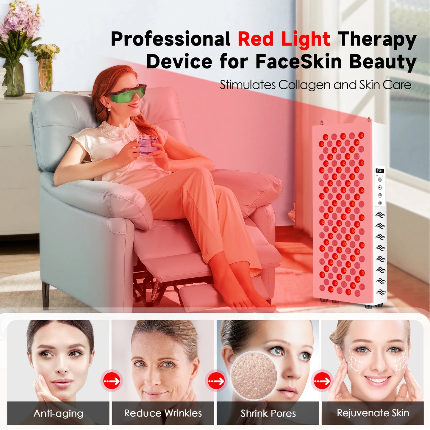 Astarexin Red Light Therapy LED Device for Face and Body