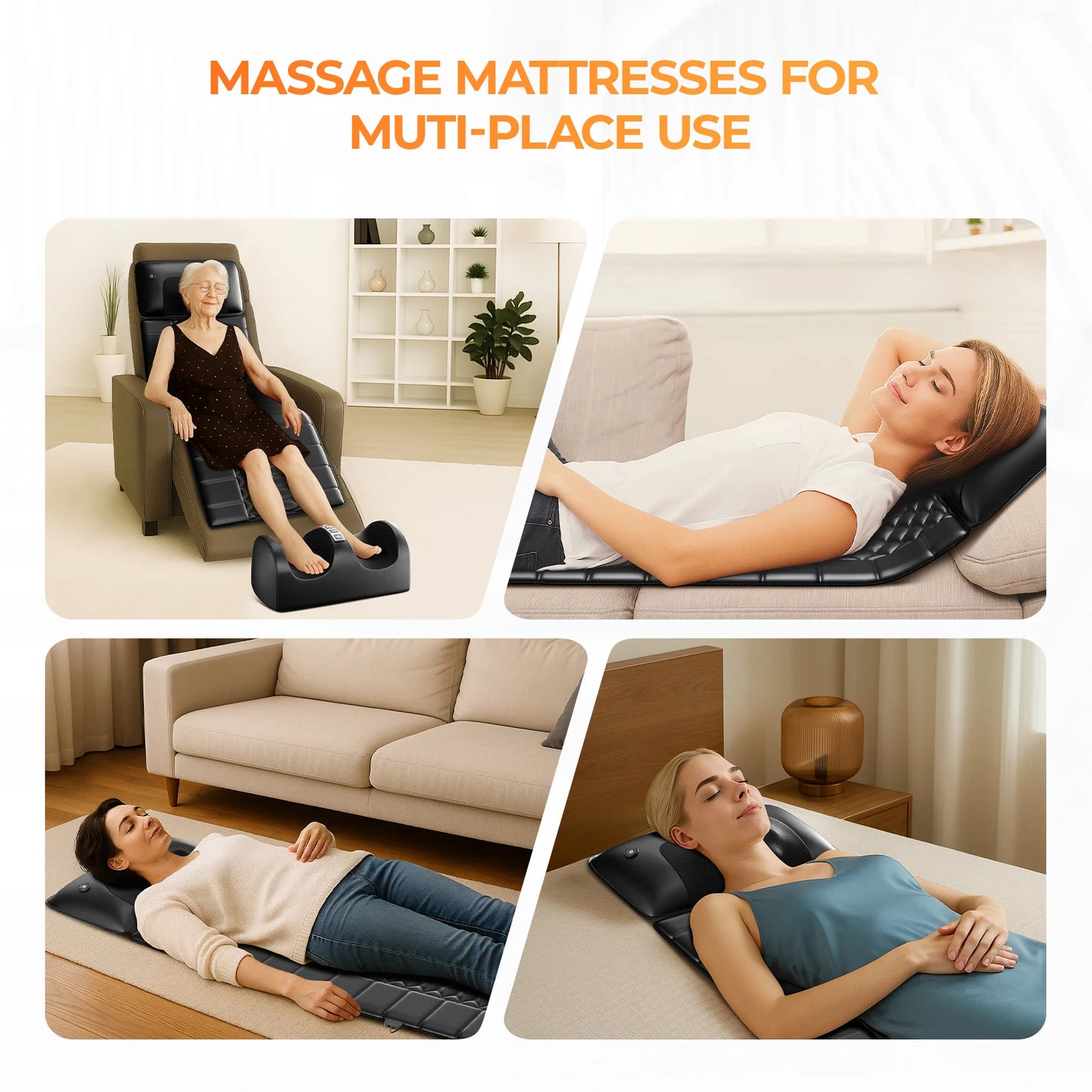 HIMOUTA Shiatsu Full Body Massage Mat With Heat And Motors
