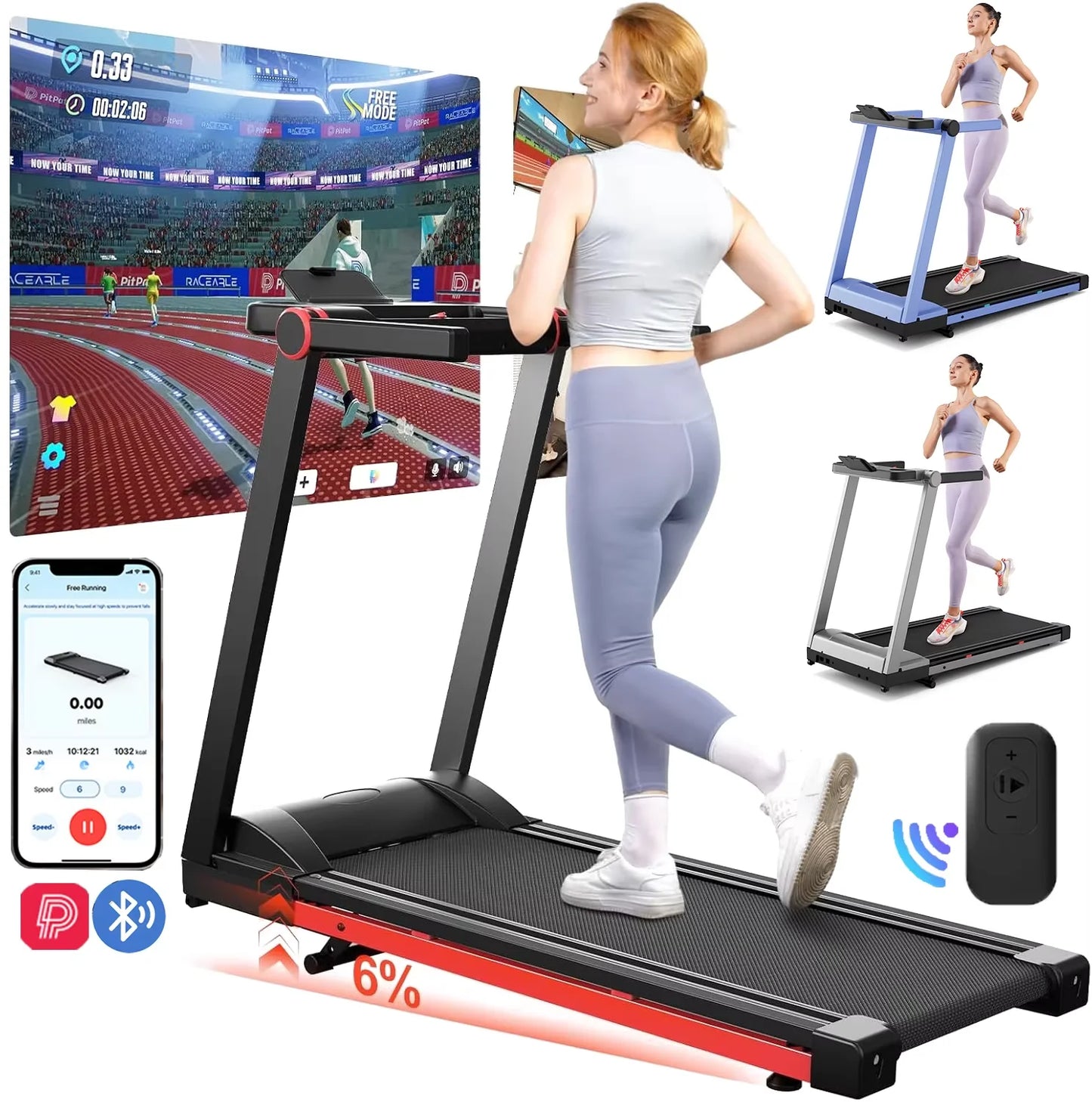 NONEDriving Power Foldable Treadmill 350lbs Incline For Home Use