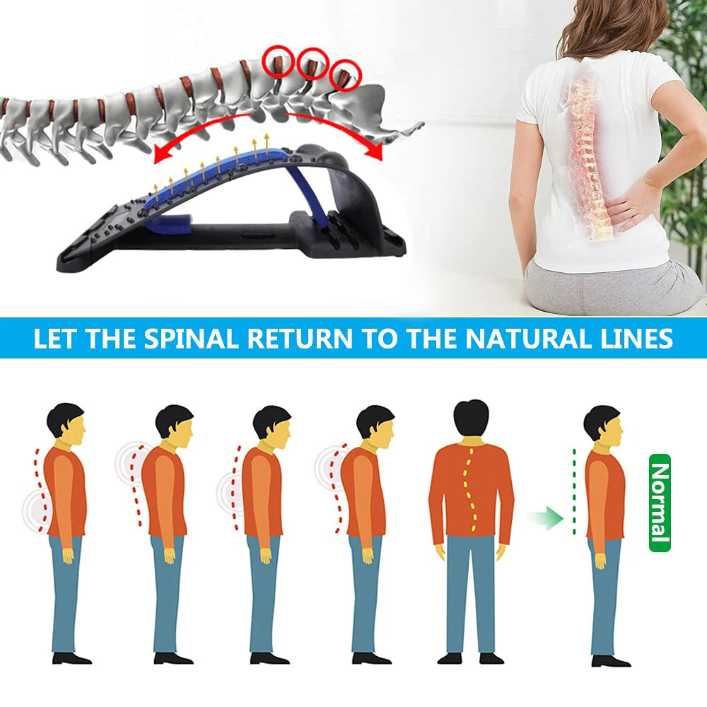 Magnetic Therapy Back Stretcher Massage Device With Multi Level Adjustment