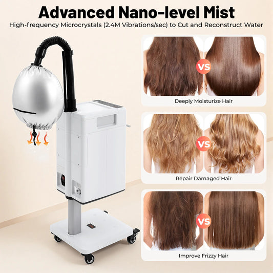 Nano Hair Steamer With Negative Ion Spray For Hair Care