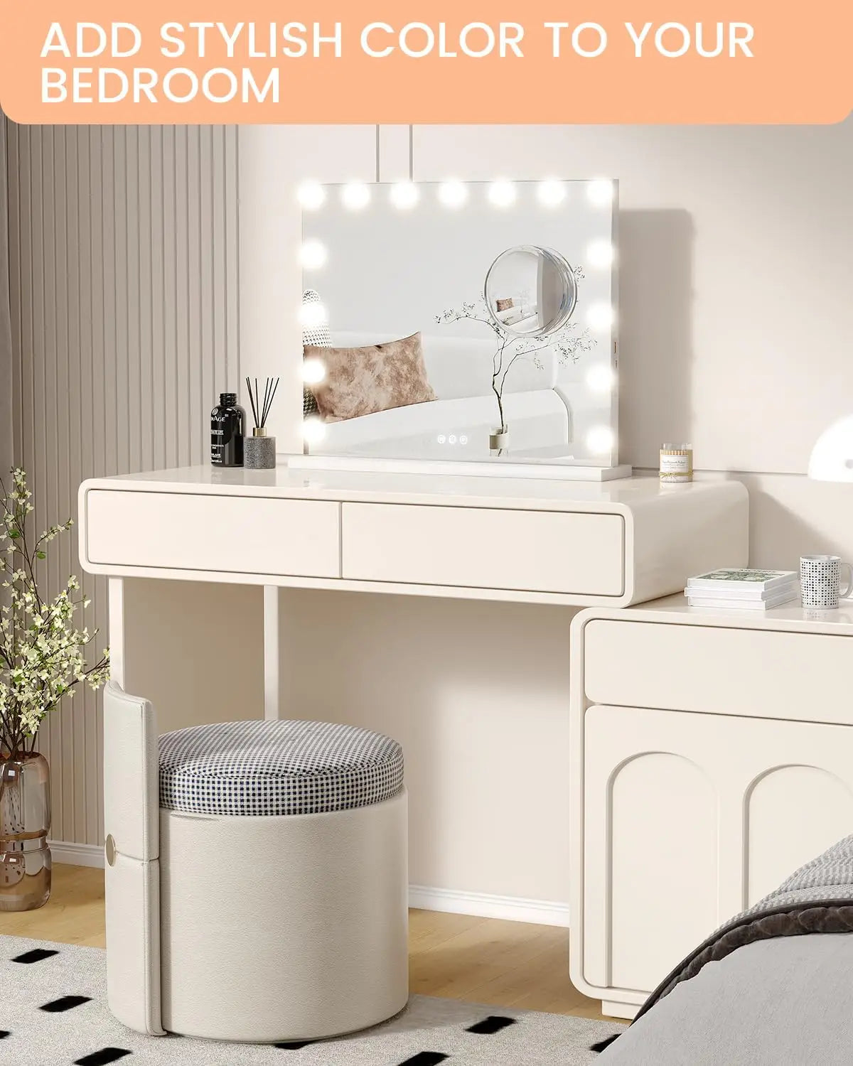 Vanity Mirror With Adjustable LED Lights Smart Touch 3X Magnification