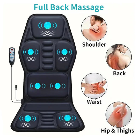 HIMOUTA Electric Full Body Massage Chair Cushion Heated Vibrator