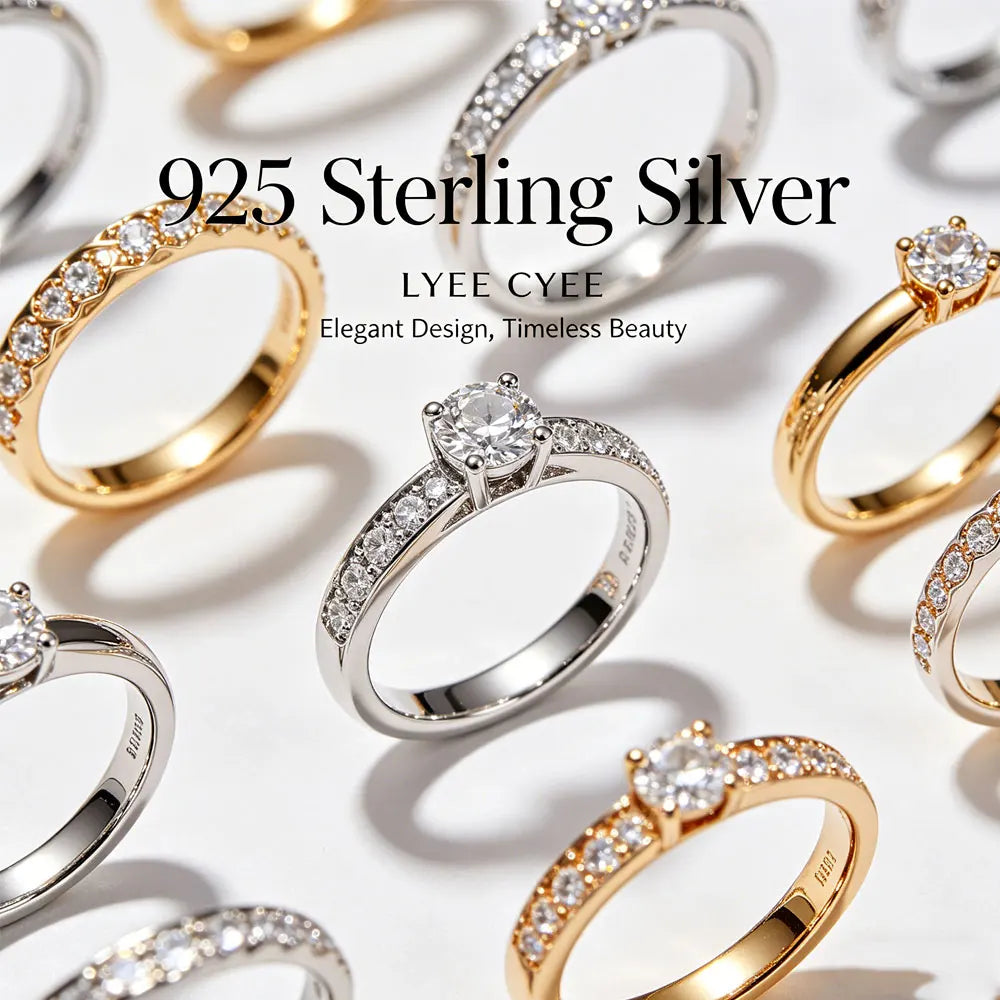 LYEE CYEE S925 Sterling Silver Moissanite Ring Jewelry