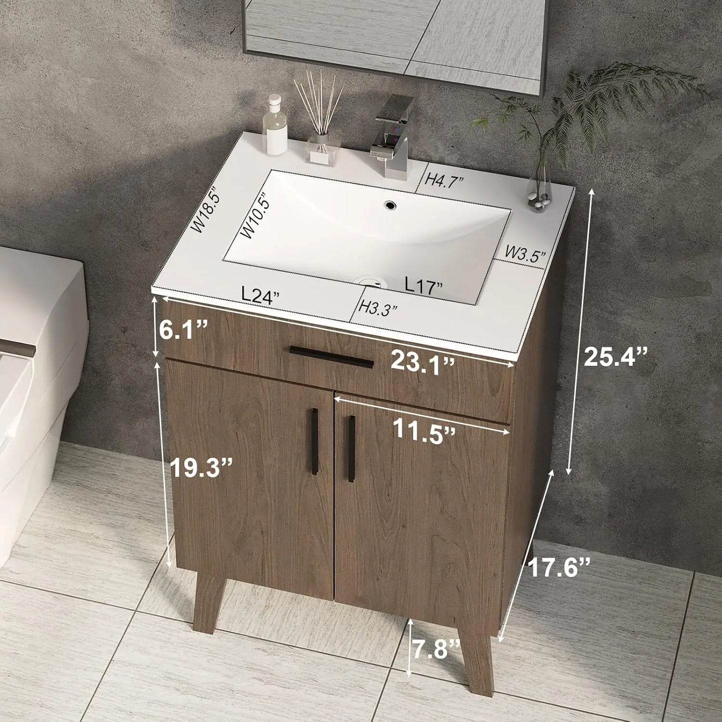 GUOHE Modern Single Basin Bathroom Vanity With Sink