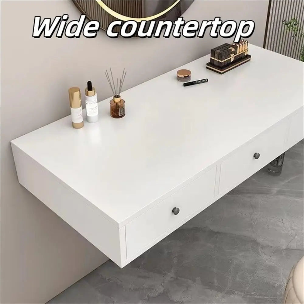 Floating Vanity Desk Wall Mount Minimalist Modern Space Saving Design