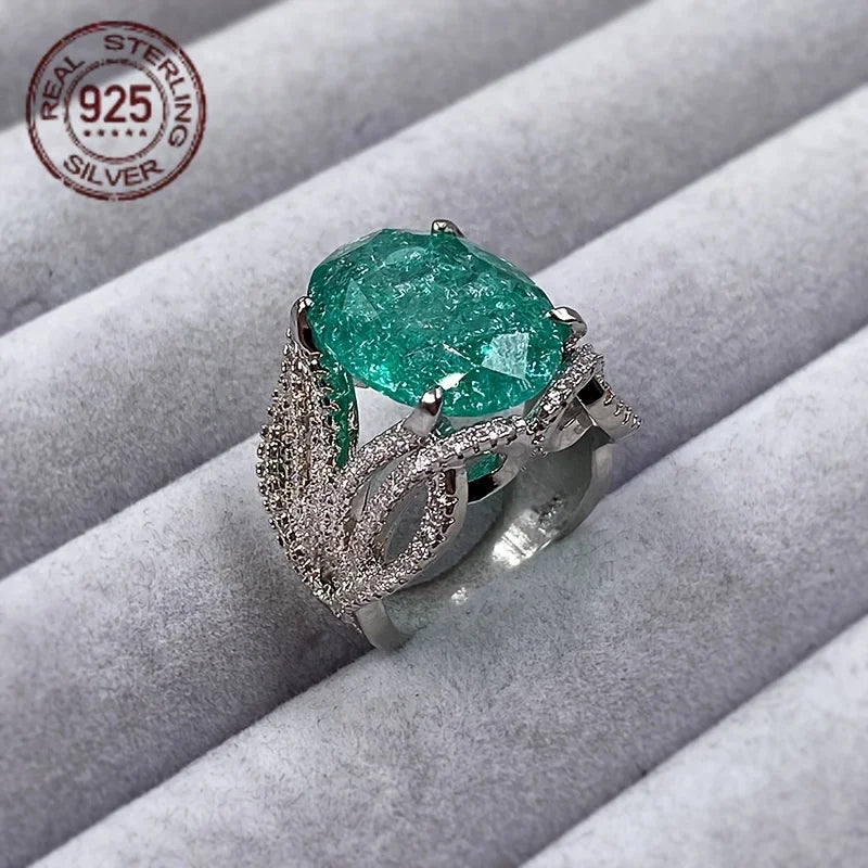 WPOOCC Zircon Prong Set Ring For Women Fine Jewelry