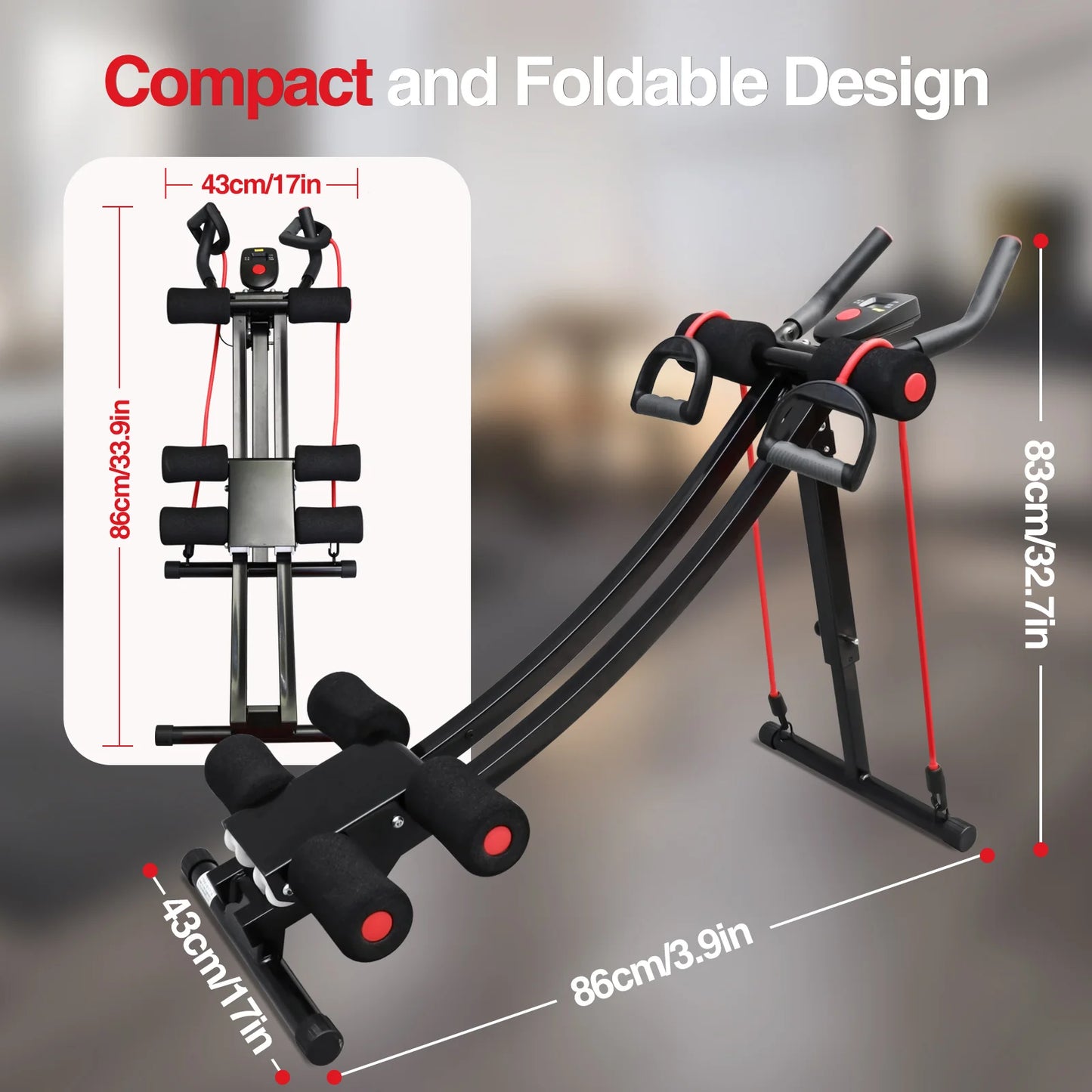 Abdominal Curling Exercise Machine Dual Track Foldable Trainer