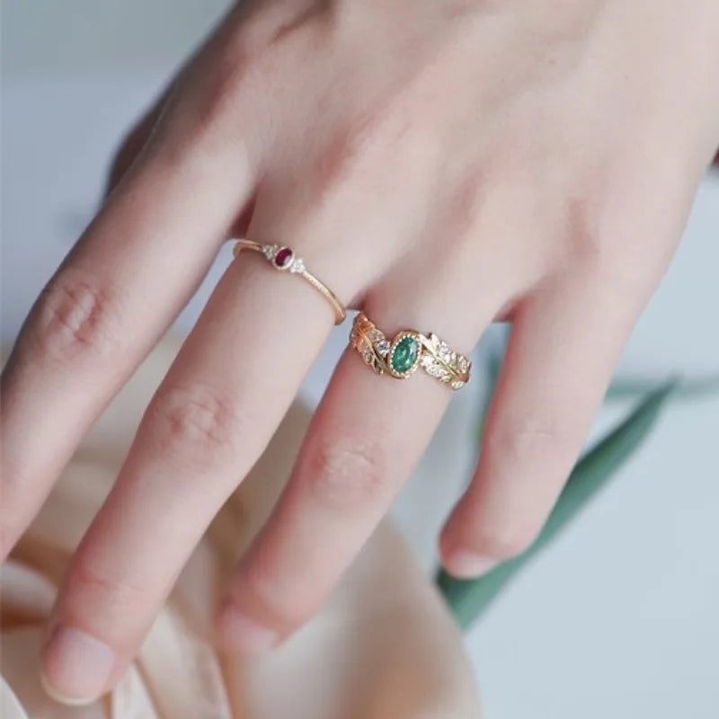 Street Xi Yan Diamond Ring In 18K Gold Light Luxury