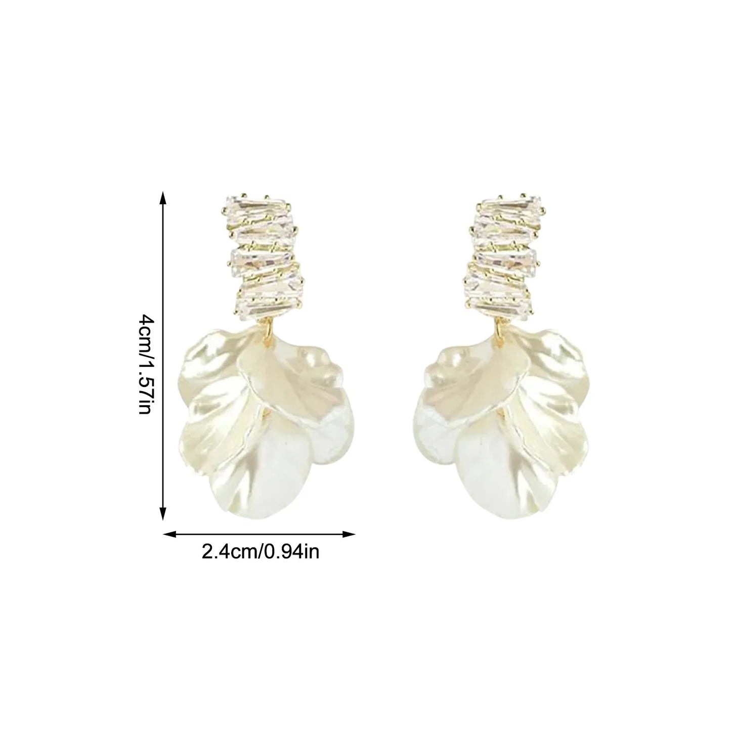 Flower Earrings for Women Glass Rose Drop Earrings