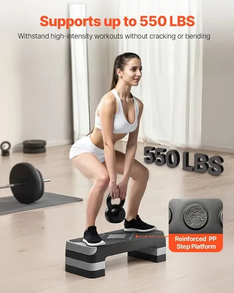 AeroExercise  28-Inch Adjustable Workout Stepper, Non-Slip Home Gym Cardio Trainer