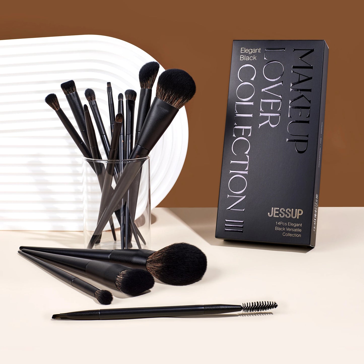 JessupBrush 14 Piece Makeup Brush Set Contour Foundation Eyeshadow Concealer