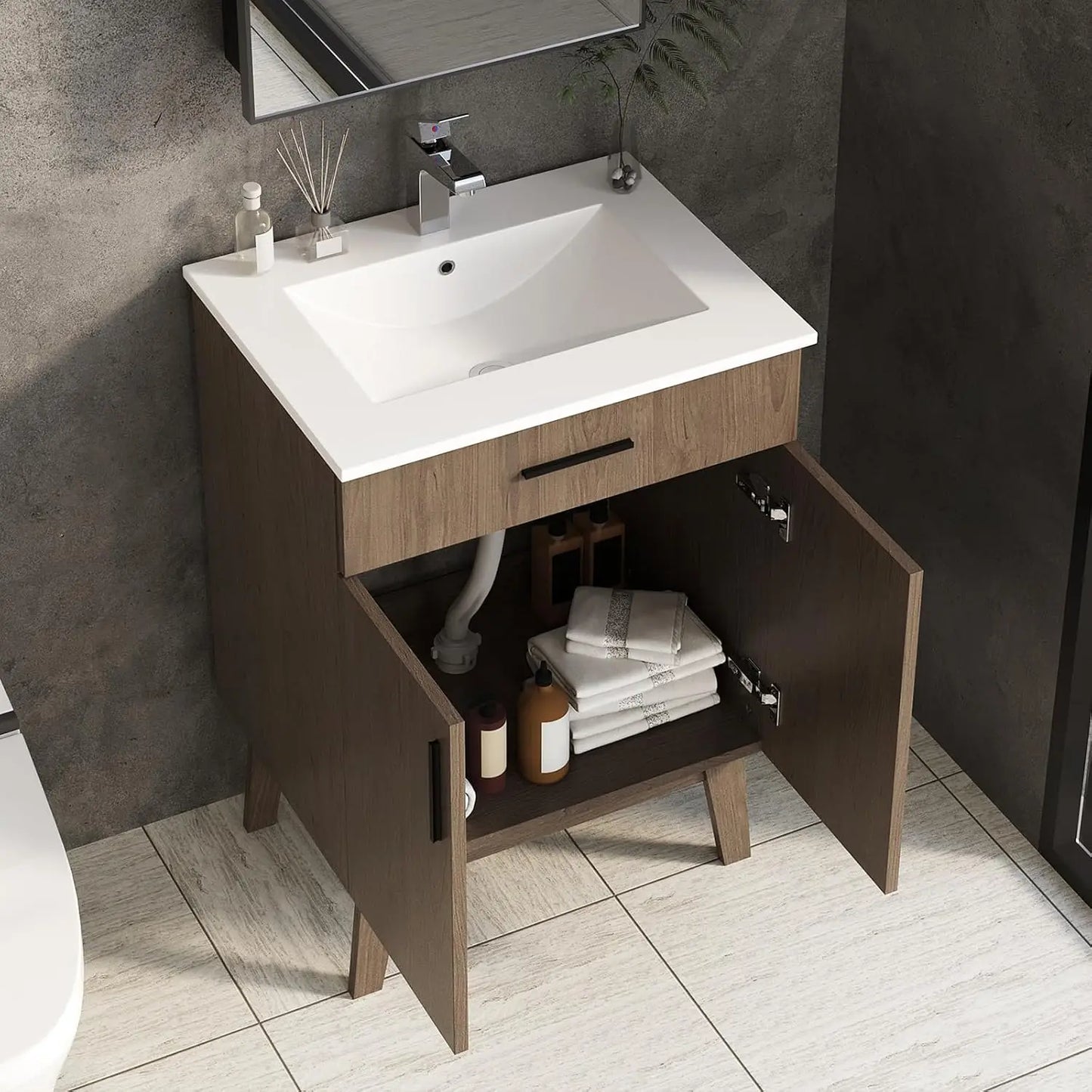 GUOHE Modern Single Basin Bathroom Vanity With Sink