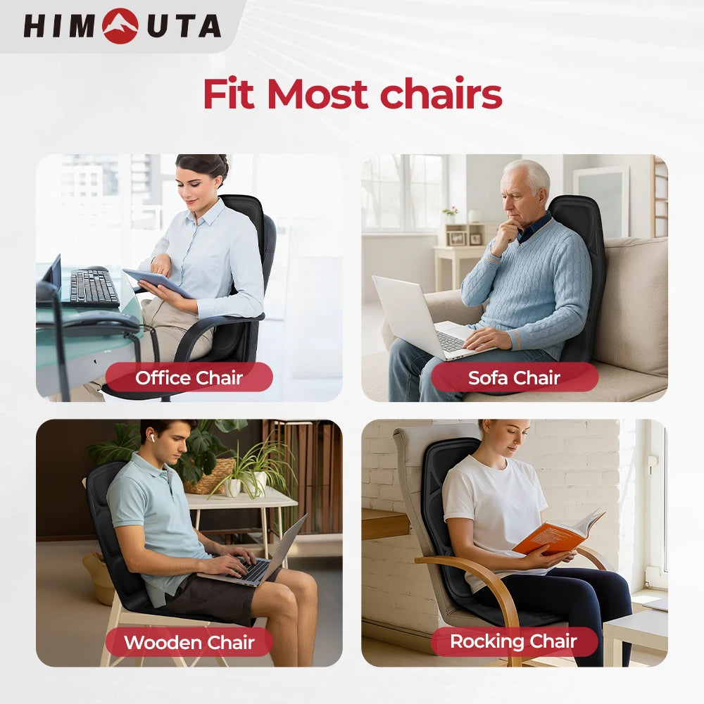 HIMOUTA Electric Full Body Massage Chair Cushion Heated Vibrator
