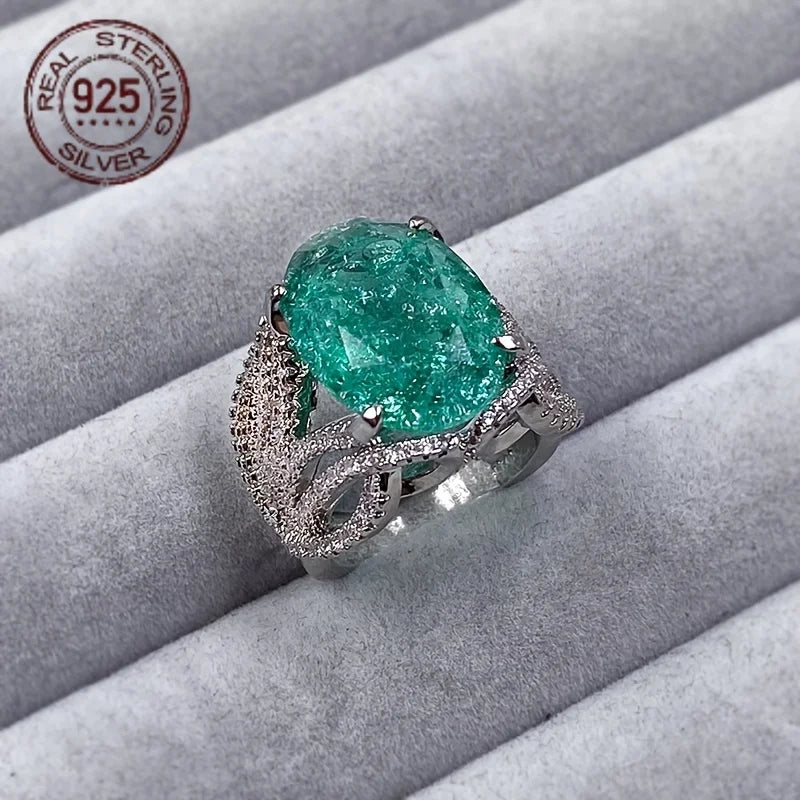 WPOOCC Zircon Prong Set Ring For Women Fine Jewelry