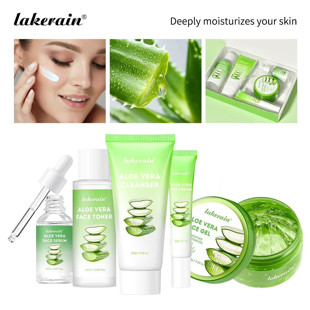 Lakerain Aloe Vera Skin Care Set Deep Hydration Formula