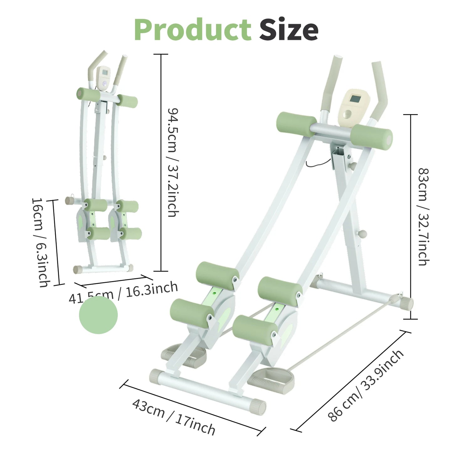 Abdominal Curling Exercise Machine Dual Track Foldable Trainer