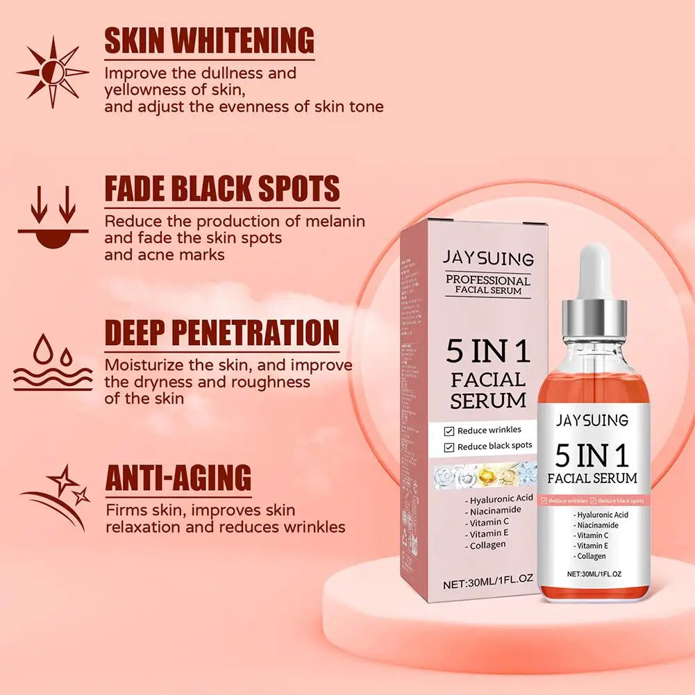 Hyaluronic Acid Face Serum 5 In 1 With Vitamin C For Pore Tightening