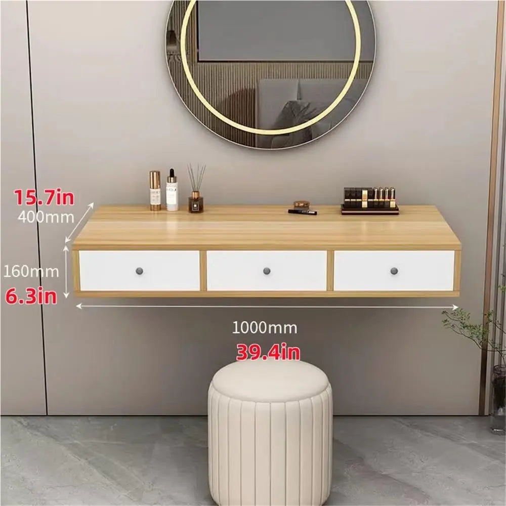 Floating Vanity Desk Wall Mount Minimalist Modern Space Saving Design
