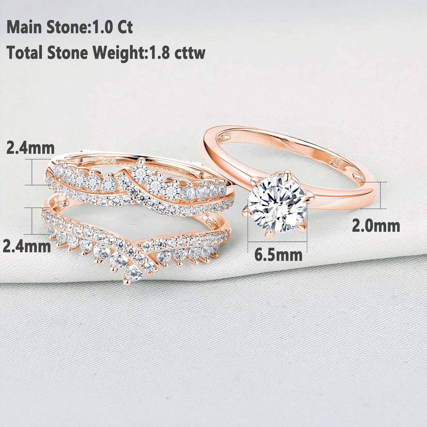 Newshe Zircon Solitaire Engagement Ring For Women Jewelry
