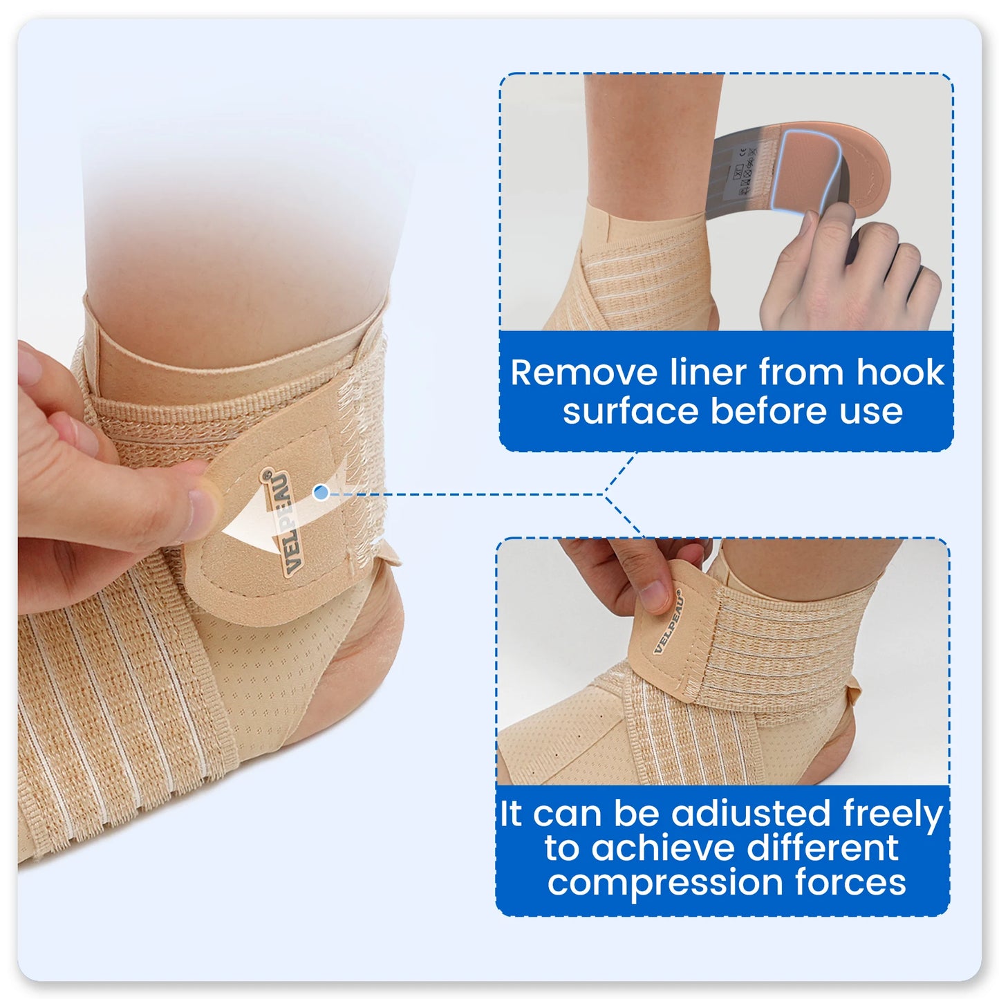 Velpeau Ankle Compression Sleeve for Achilles Tendinitis and Plantar Fasciitis