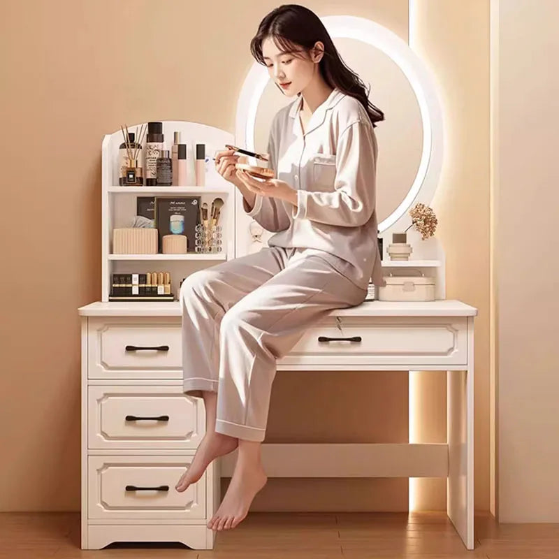 Cosmetics Bedroom Vanity Table  European Chair Storage