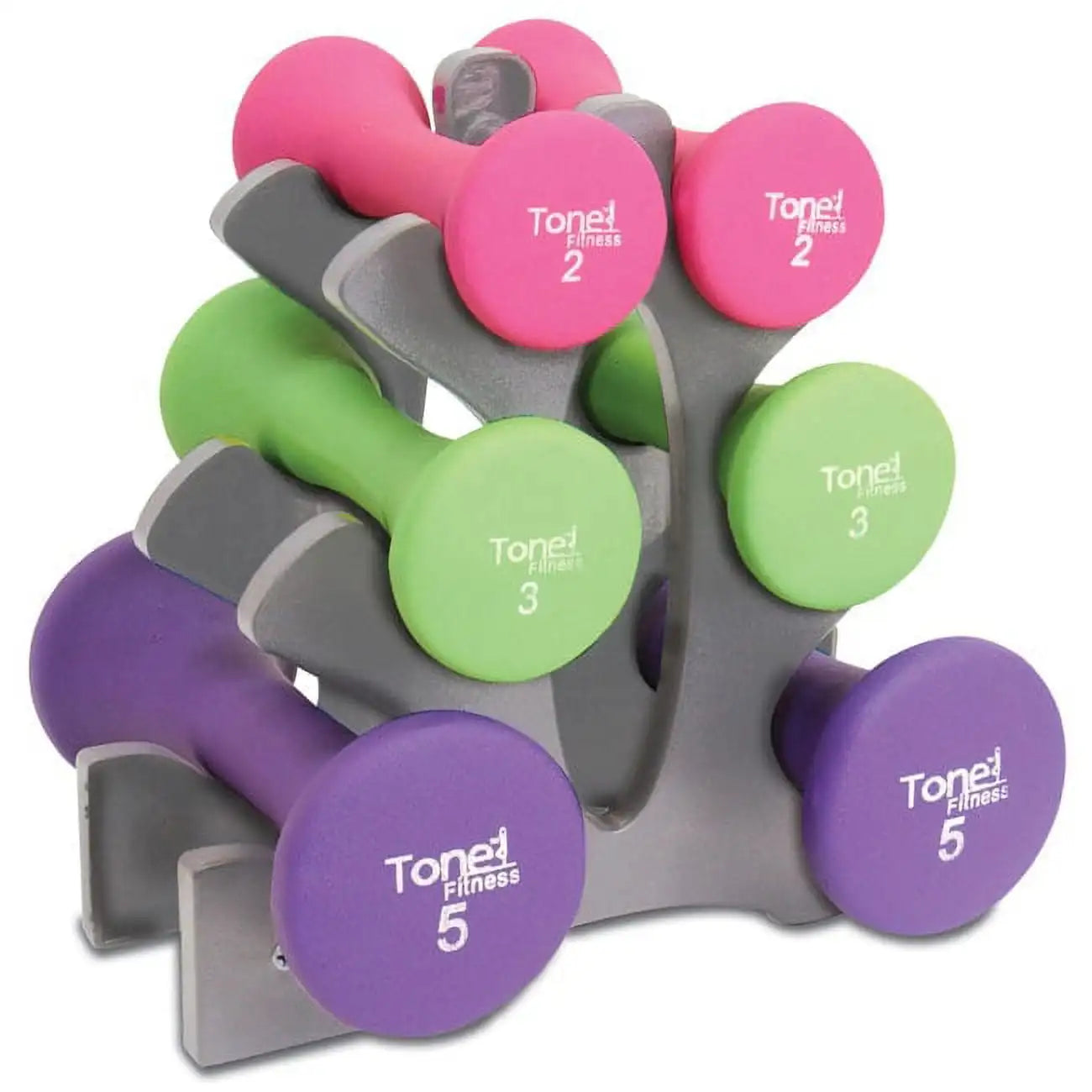 20 lb Hourglass Neoprene Dumbbell Set with A-Frame, Non-Slip Grips for Home Gym & Strength Training