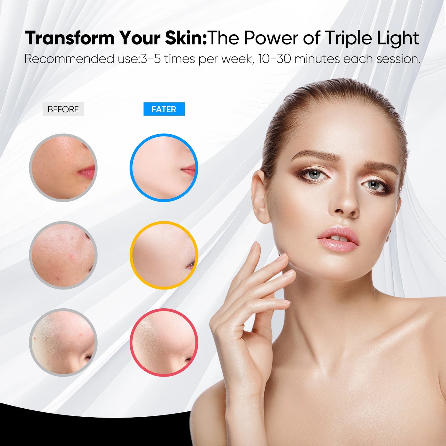 Portable Silicone Rechargeable 7 Wavelengths Light Therapy Mask
