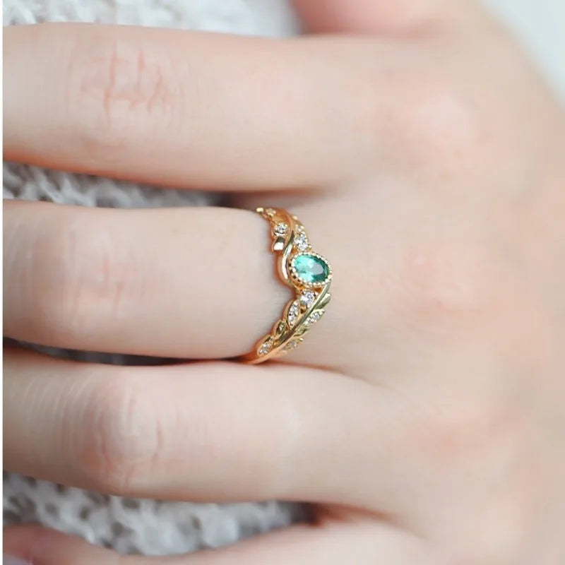 Street Xi Yan Diamond Ring In 18K Gold Light Luxury