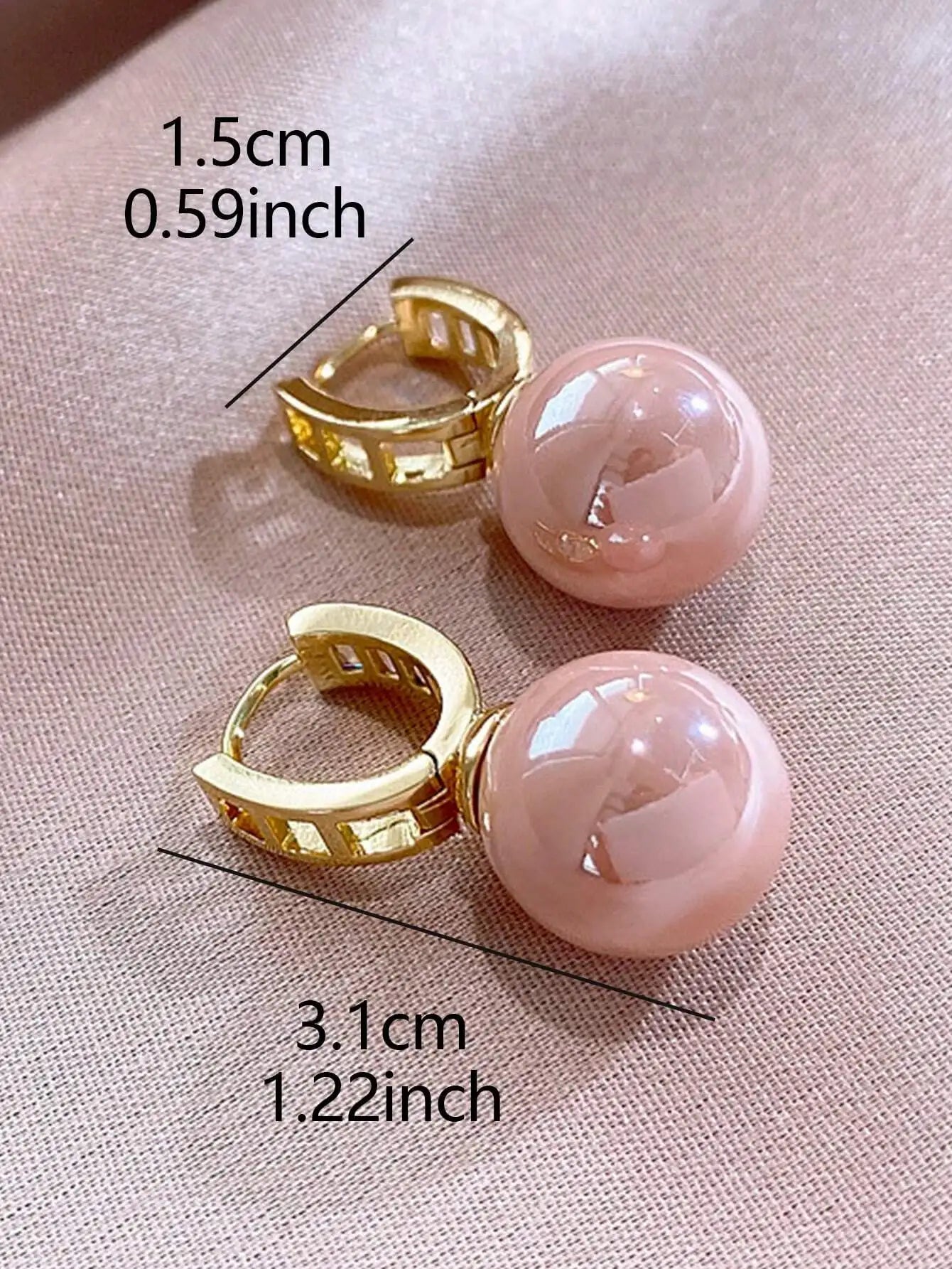 Elegant Faux Pearl Rhinestone Hoop Earrings For Women Copper Alloy