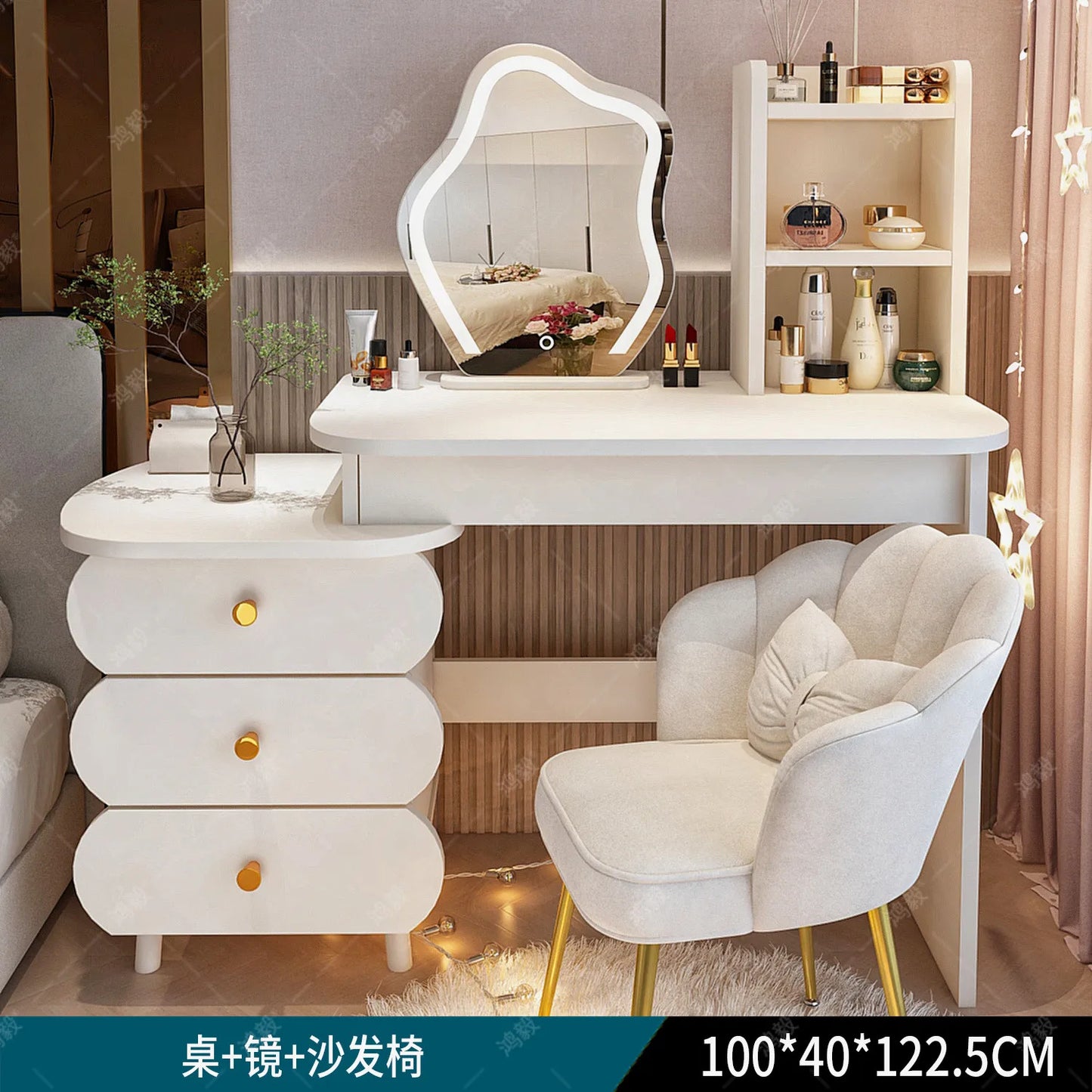DUTRIEUX European Vanity Table With Mirror And Storage