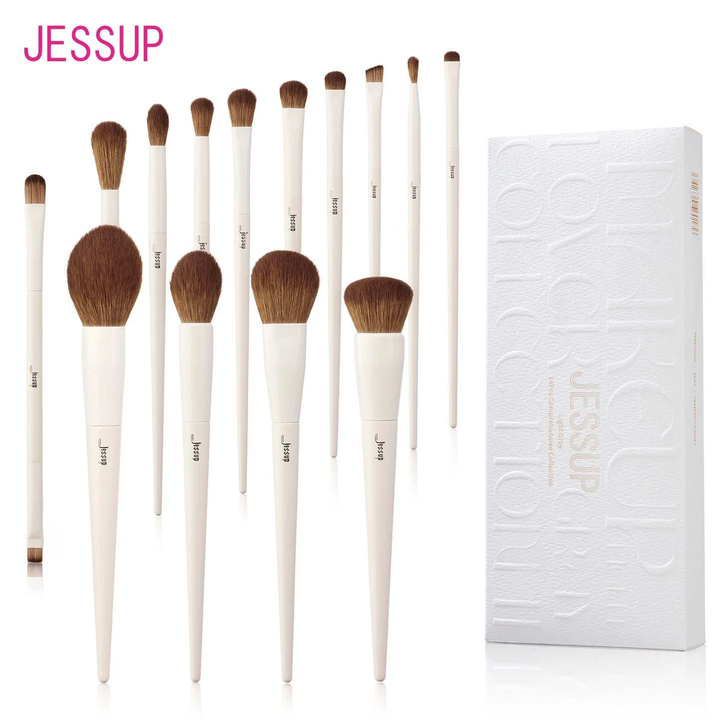JessupBrush 14 Piece Makeup Brush Set Contour Foundation Eyeshadow Concealer