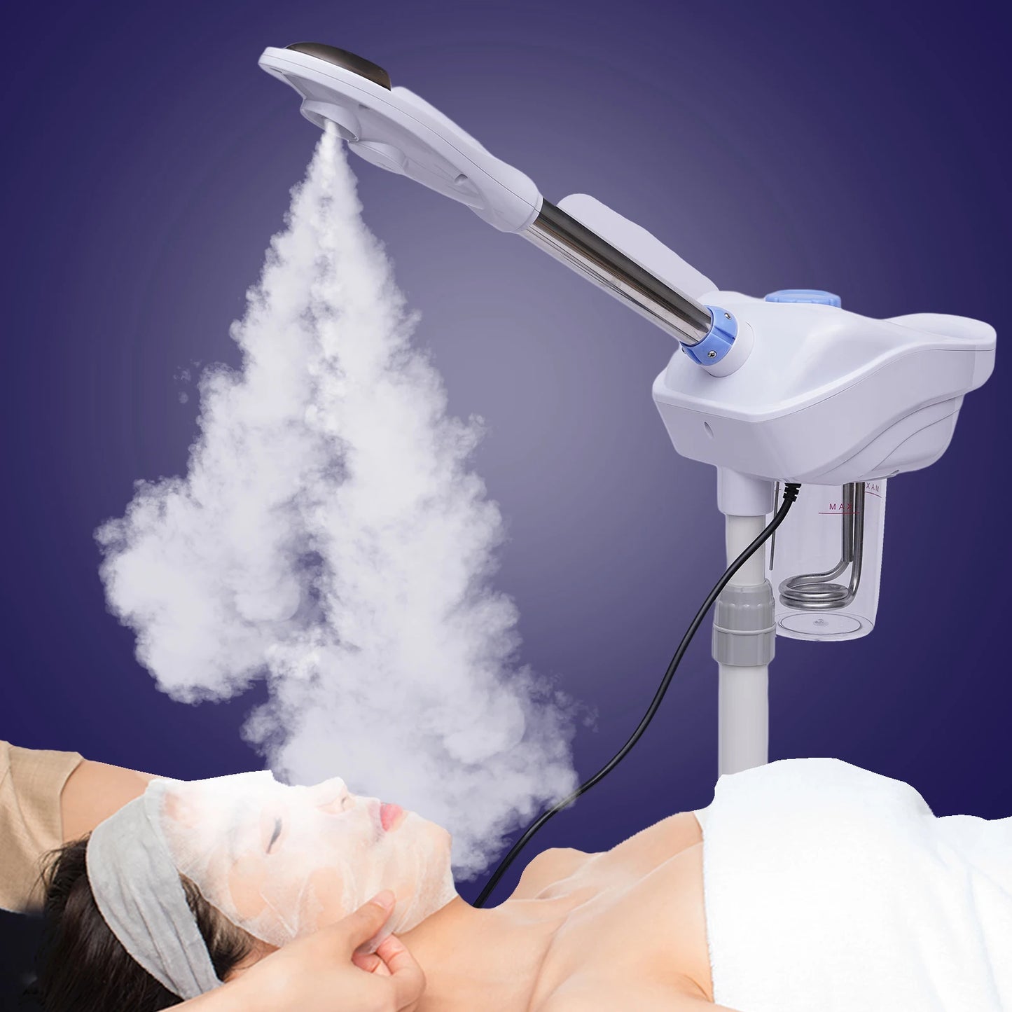 Bymaocar Professional Facial Steamer With Hot Mist Function Herbal Cup