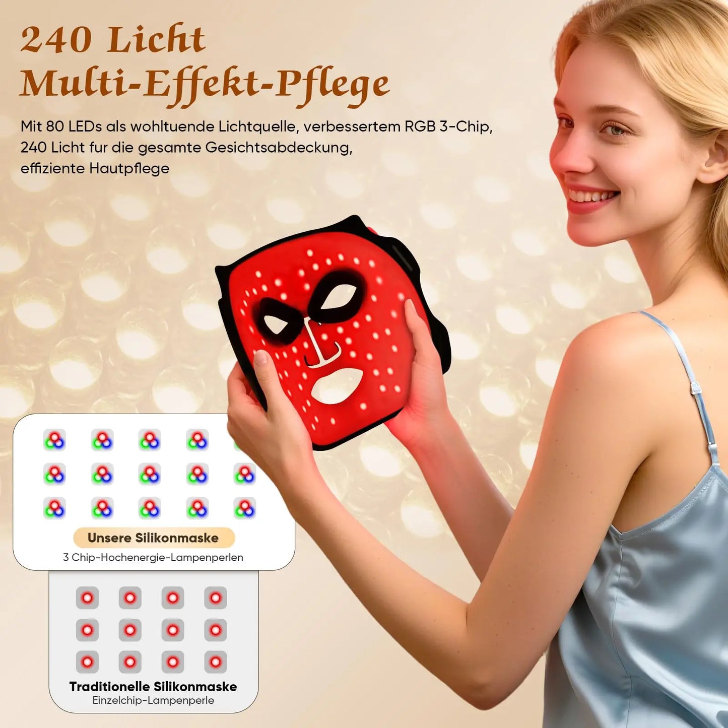 Portable Silicone Rechargeable 7 Wavelengths Light Therapy Mask