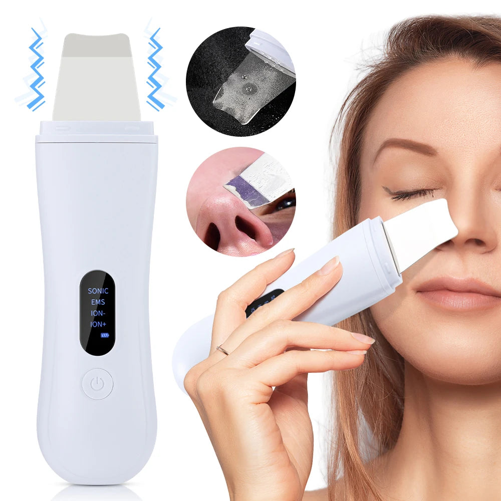 Ultrasonic Face Skin Scrubber Deep Pore Cleaner Pro