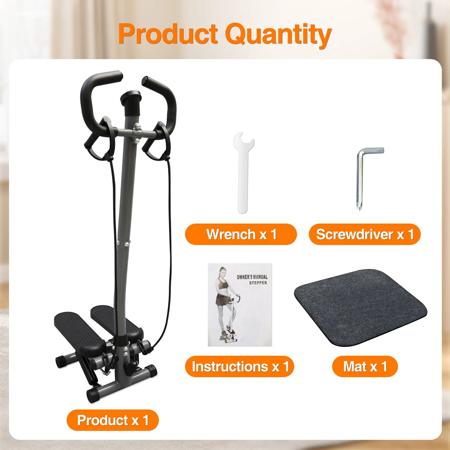 Vibrating Exercise Stepper Machine With LCD Monitor For Home Gym