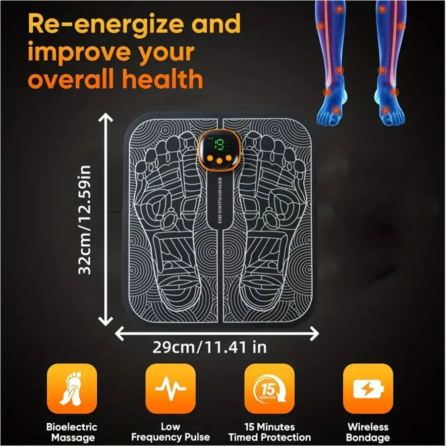 Foot Massager For Muscle Relaxation LCD Display Remote Control