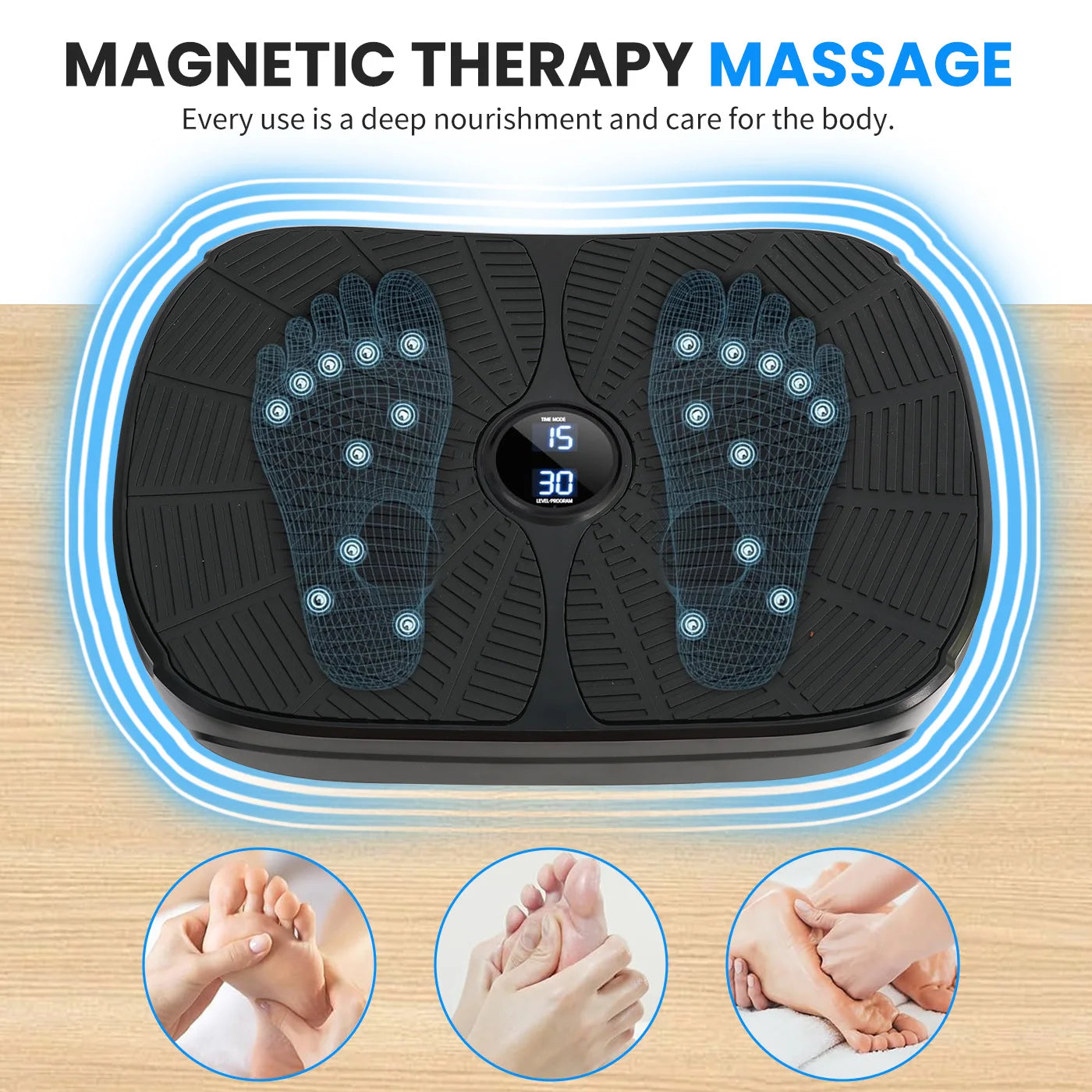 Vibration Plate Exercise Machine Kit With Resistance Bands 9 Presets